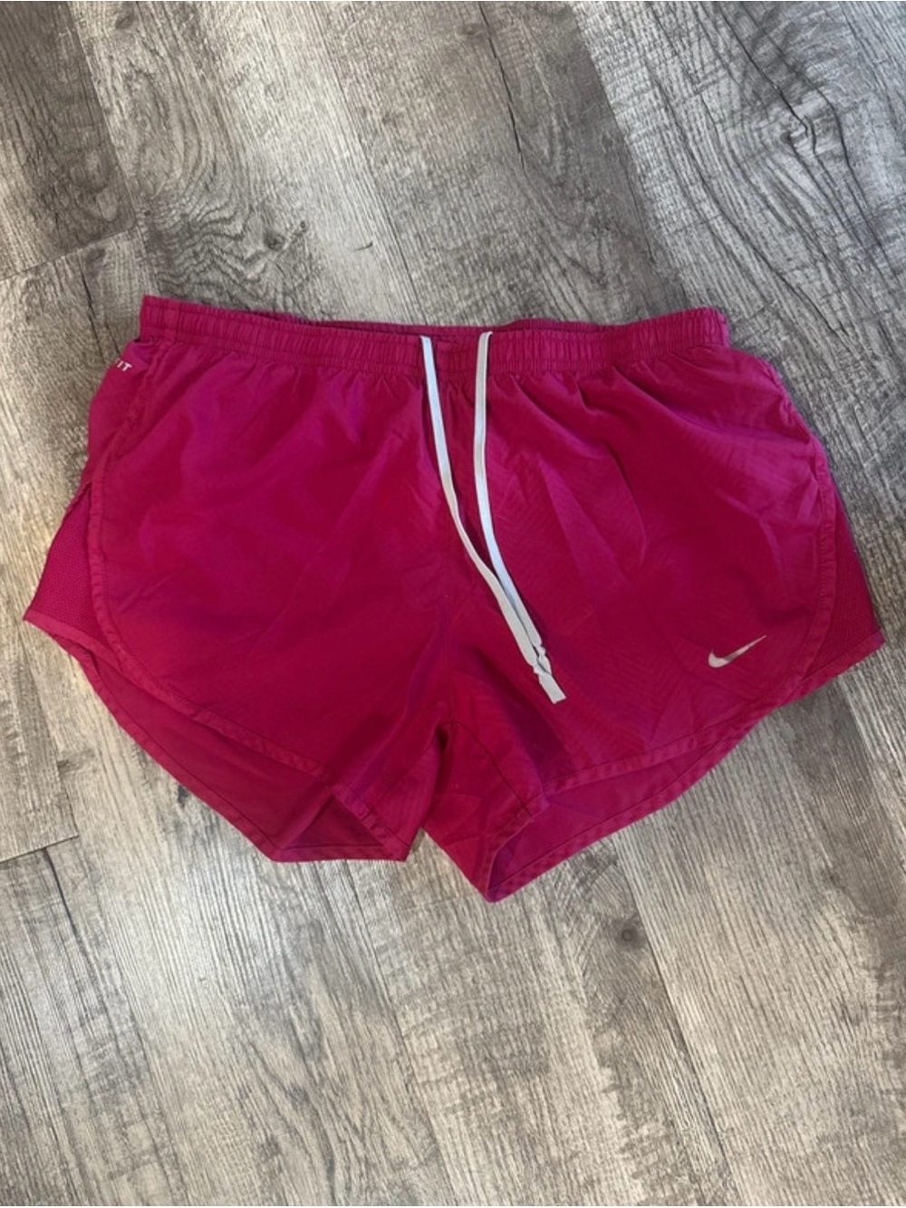 Nike Women’s Fuchsia Athletic Running Shorts with White Drawstring